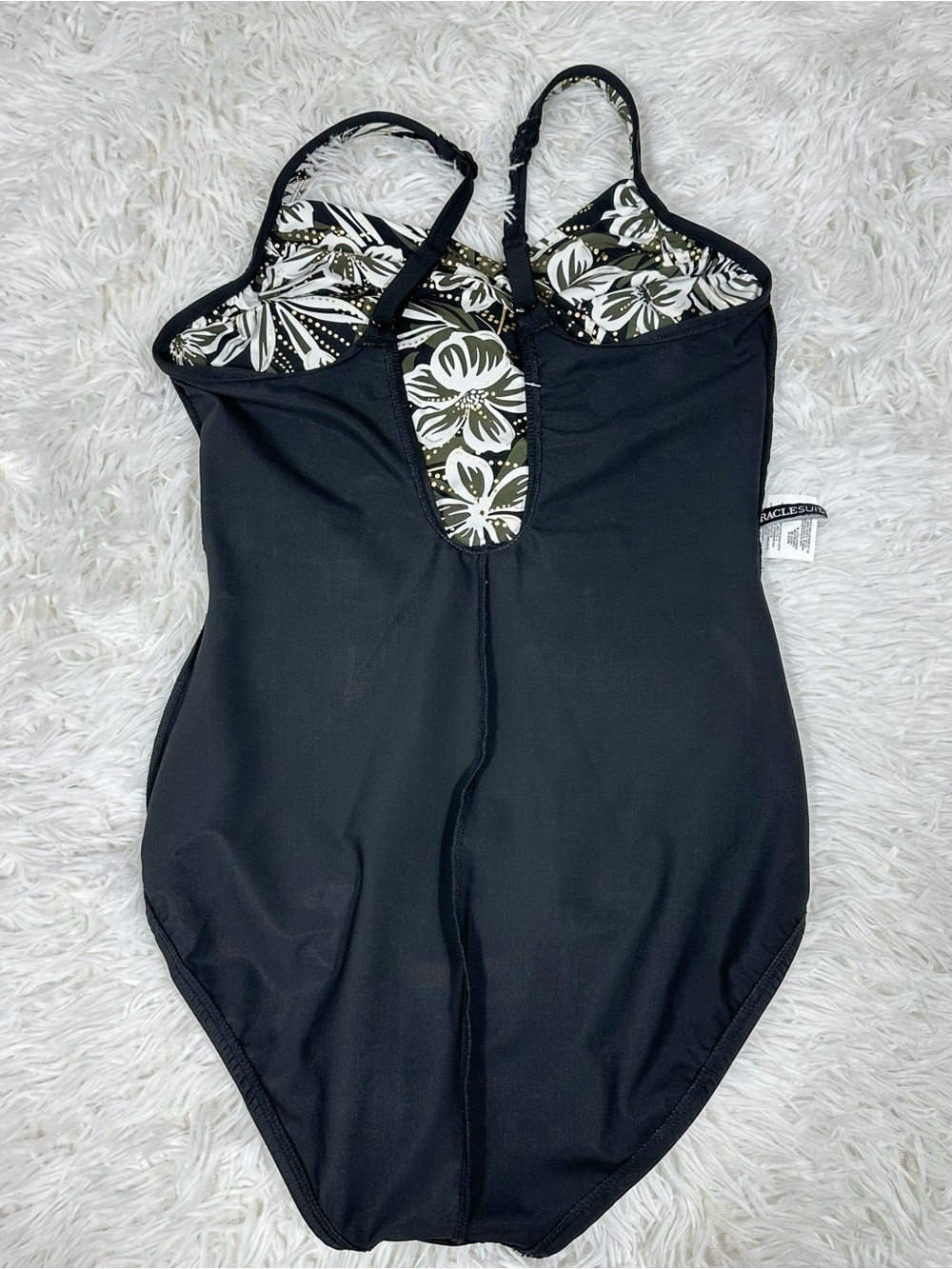 Miraclesuit Seraphina One Piece 10 Black Floral Underwire Tummy Control Swimsuit - Picture 12 of 15